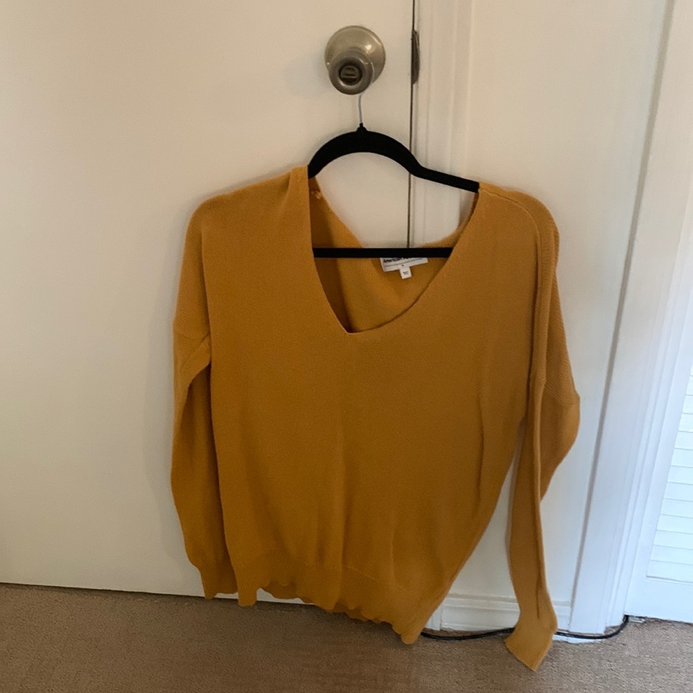 Women’s Yellow V Neck Sweater